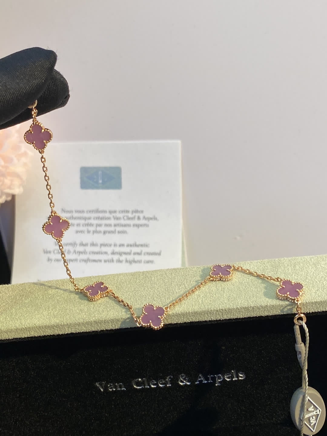 Van Cleef & Arpels Alhambra Pink Enamel Bracelet